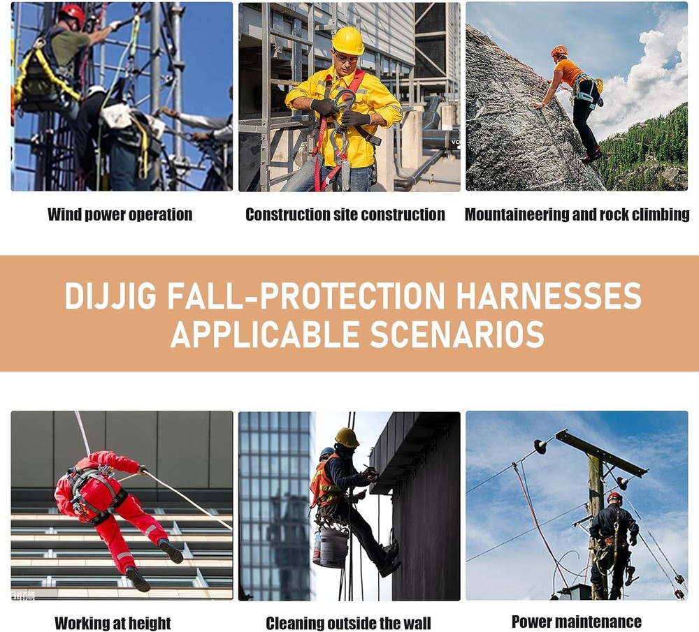 Fall Protection Safety Harnesses Full Body Roofing Construction Harness 5 Point