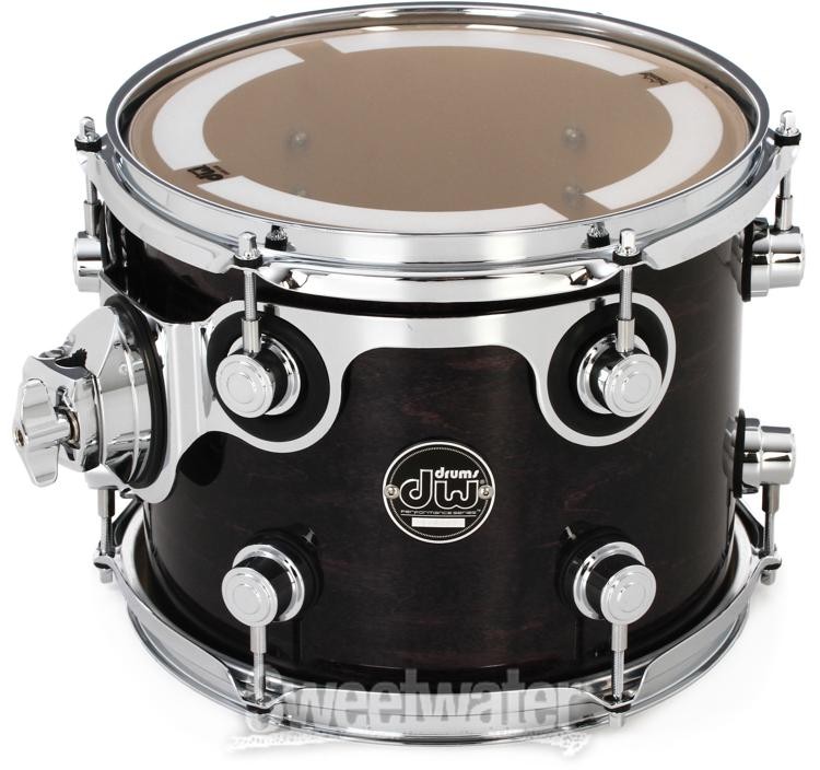 DW Performance Series Mounted Tom - 8" x 10" Ebony Stain Lacquer