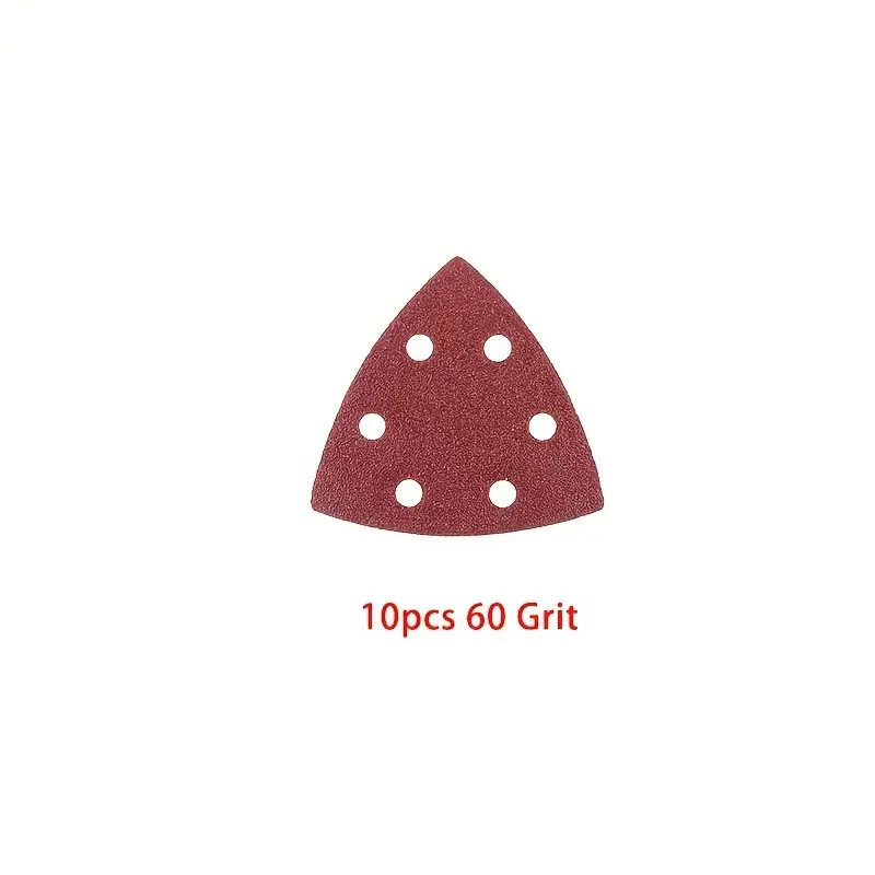 10/60pcs Triangle Sanding Pads 6 Holes Multi-Grit 40-320 Efficient Dust Extract