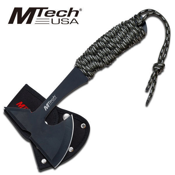 9" Mtech Full Tang Cord-Wrapped Throwing Tomahawk Axe w/ Sheath