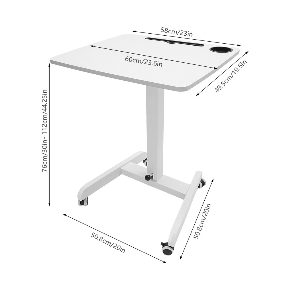 Adjustable Rolling Podium Mobile Standing Laptop Desk Presentation Lectern Table