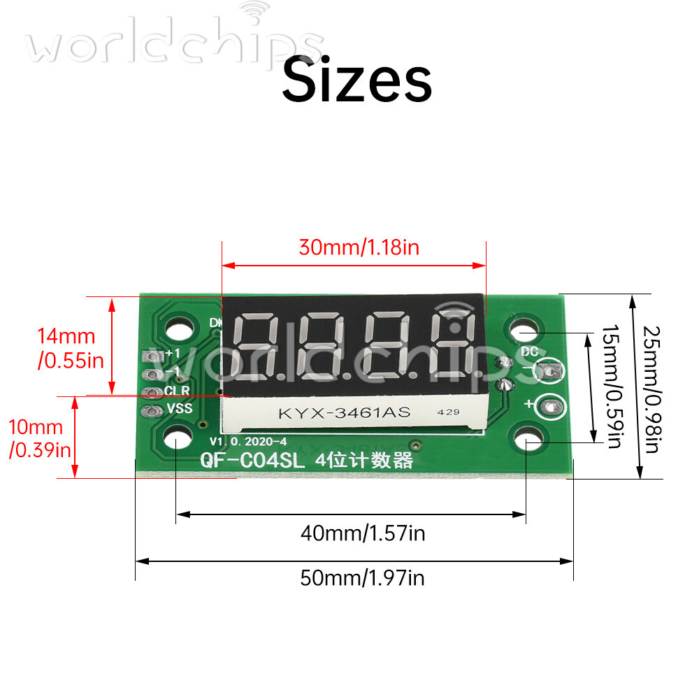 DC4-40V 0-9999 Electronic Digital Counter Module With Power Cut Memory Function