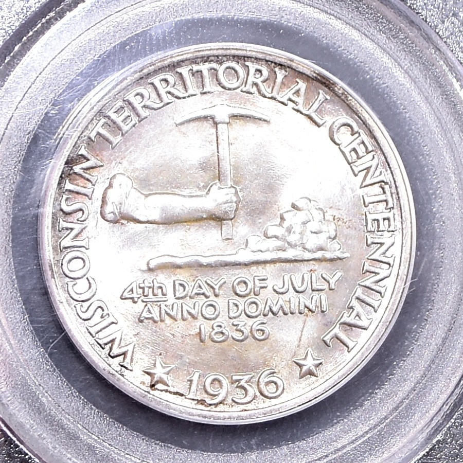 1936 Wisconsin Comm Silver Half Dollar - PGCS MS66 OGH(#60445-L)