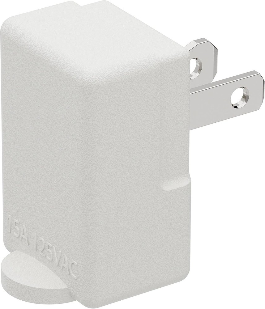 Polarized 2-Prong L Type Adapter, Vertical Right Angled Down Angle AC Adapter wi