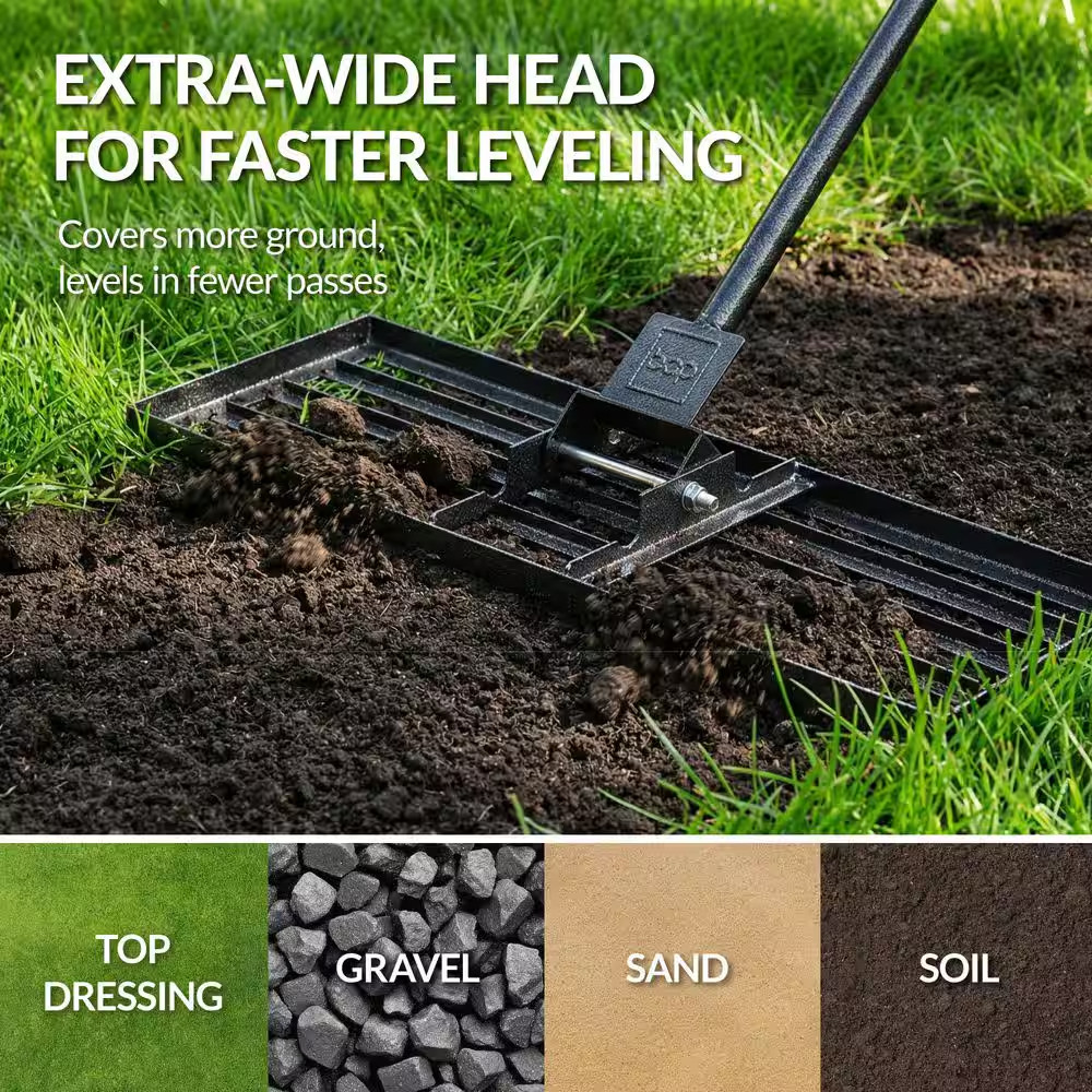 30 in by 10 in Lawn Leveling Rake