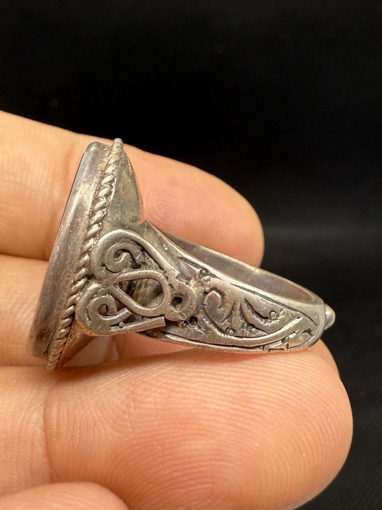 Silver Wonderful Ring Sassanian Ancient Agate Stone Unique