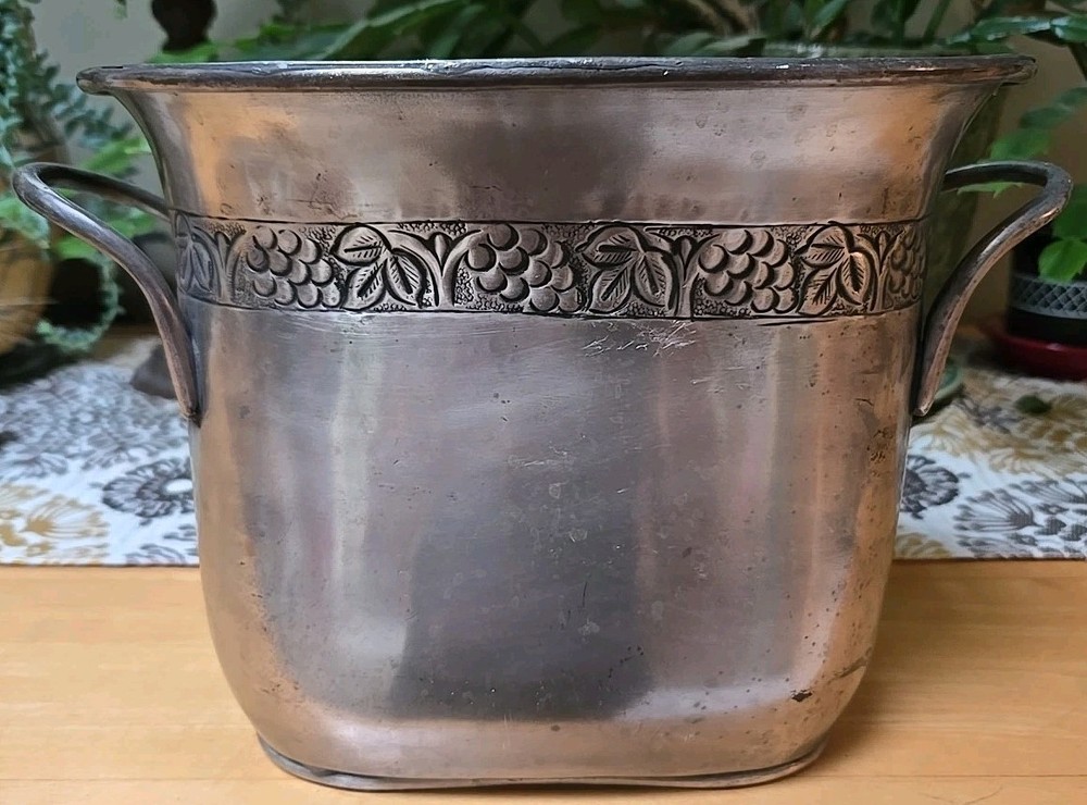 Pottery Barn Decorative Metal Container, Double Handles