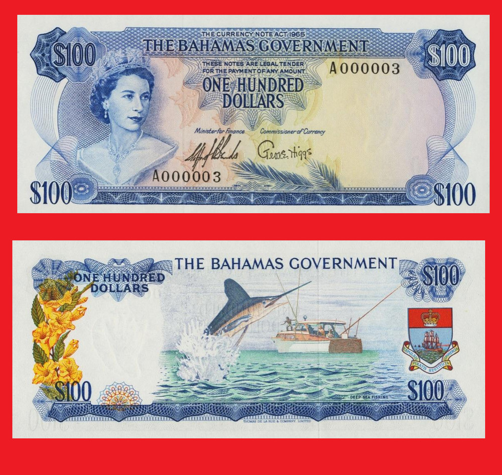 bahamas 100  dollar  1965  /   Copy
