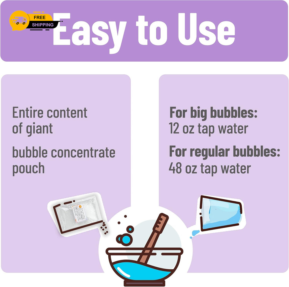 - Giant Bubble Wands Kit, 1 Pack, Big Bubble Wand, Giant Bubble Maker, Large Bub