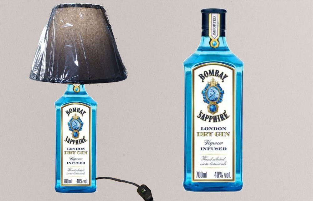 Bombay Sapphire Bottle Table Lamp with Shade