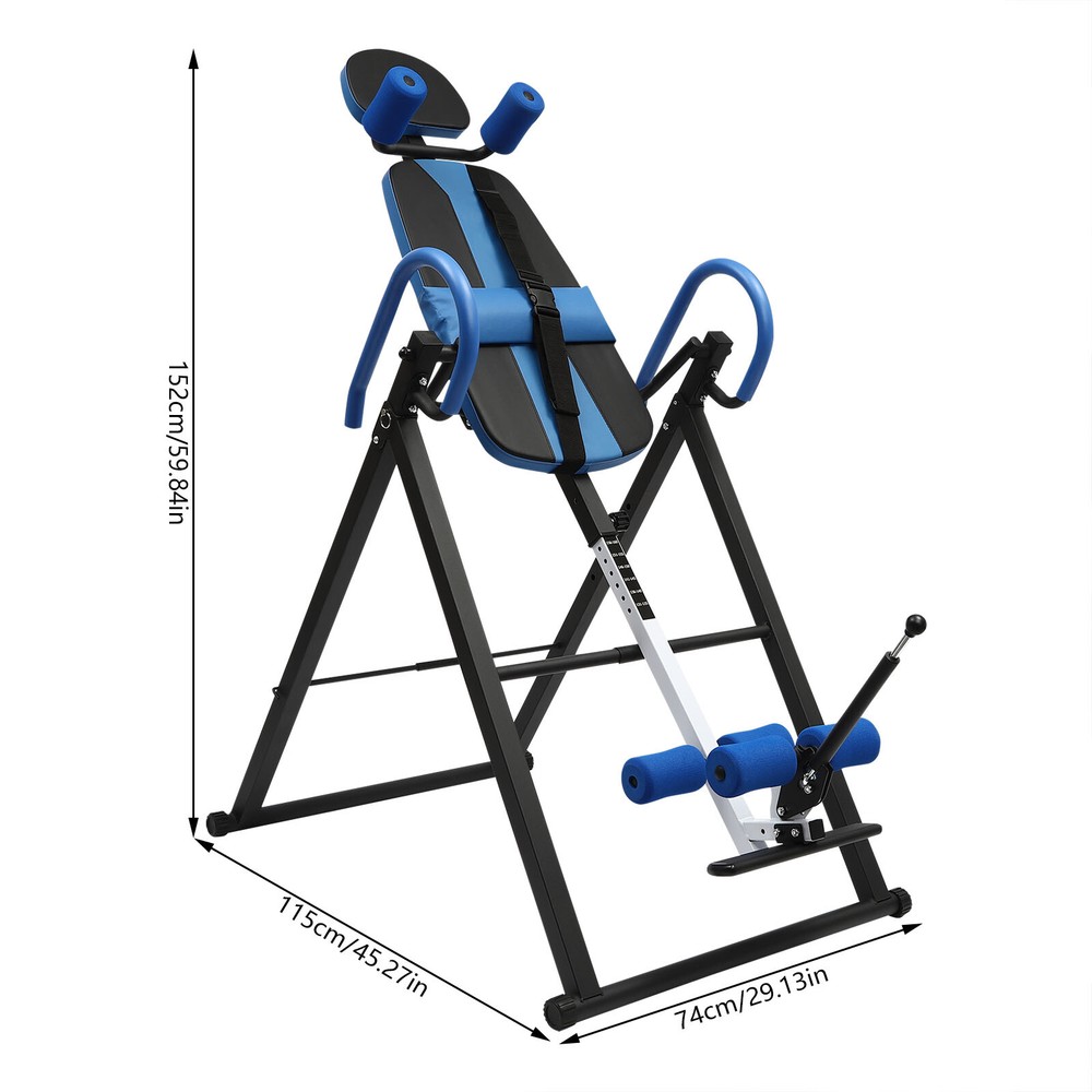 Foldable Inversion Table for Back Pain Relief, Adjustable Stretcher, 330LBS