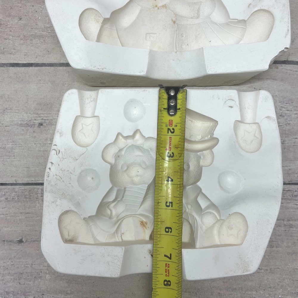 1996 Clay Magic Inc Ceramic Casting Mold Sam & Besty Cuddle Bears #J-1530
