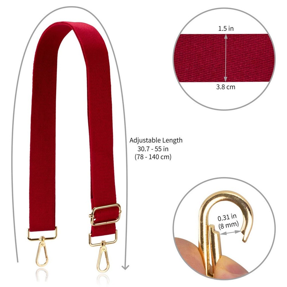 Allzedream Crossbody Bag Strap Soft Adjustable Replacement Purse Straps Red