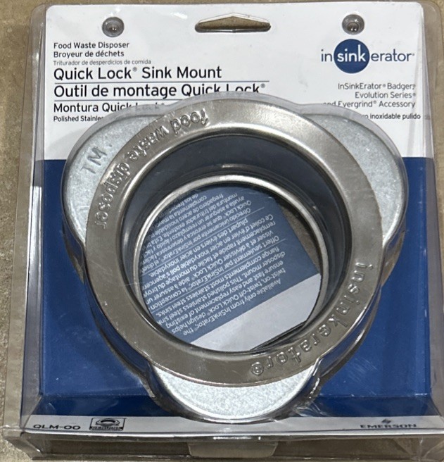 InSinkerator Sink Mount QLM-00 Chrome Quick Lock  Flange Food Waste Disposer