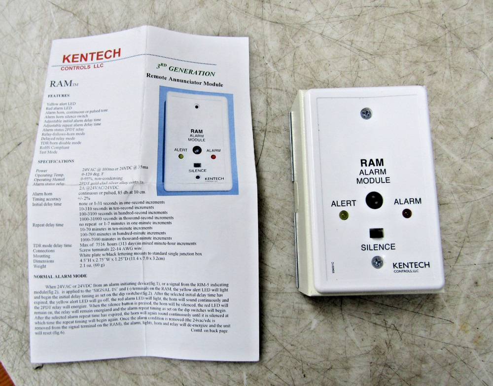💥KENTECH CONTROLS 3RD GEN REMOTE ANNUNCIATOR MODULE 24 VAC/DC