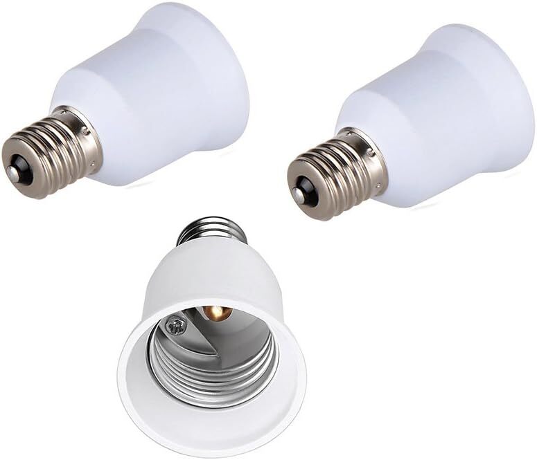 (PACK-3) FINELED E17 to E26 Socket Adapter,Intermediate base E17 to Standard