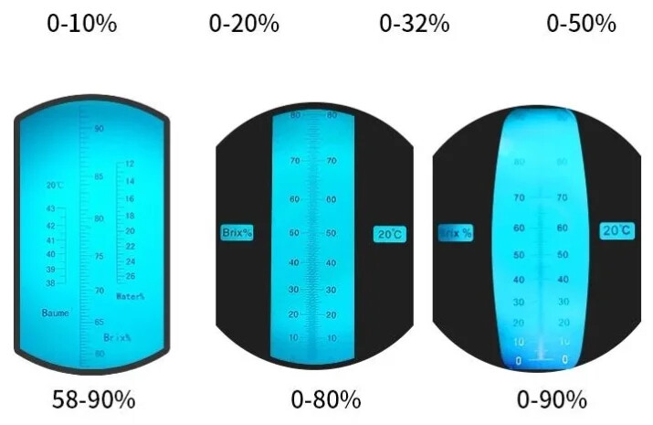 Food Brix Refractometer Alcohol Wine Refractometer Brix Fruit Sugar Meter 0-50