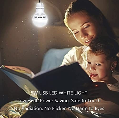 2 Pack USB Light Bulb, USB LED Camping Light Lantern, 8.2 ft Extra 5W 2PCS