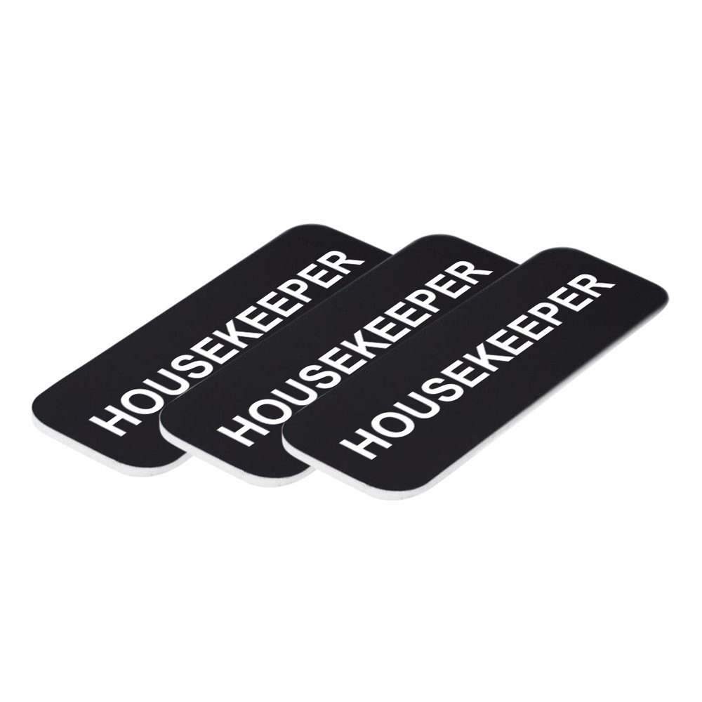 Housekeeper 1 x 3" Name Tag/Badge, (3 Pack)