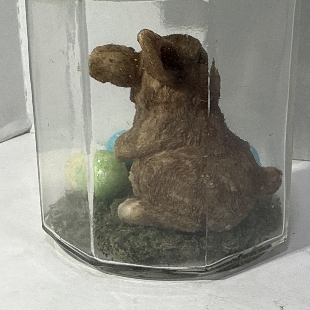 Decorative Easter Jar Bunny With Colorful Eggs 5”