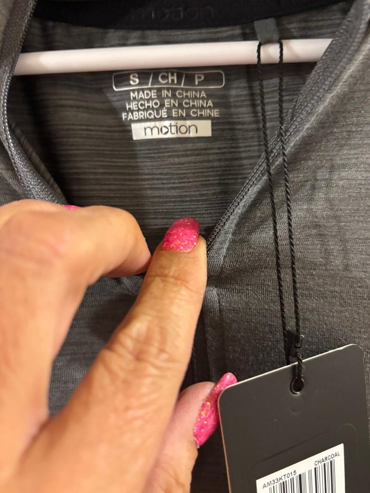 Motion Charcoal 1/4 Zip Pullover Lightweight Active Top Small
