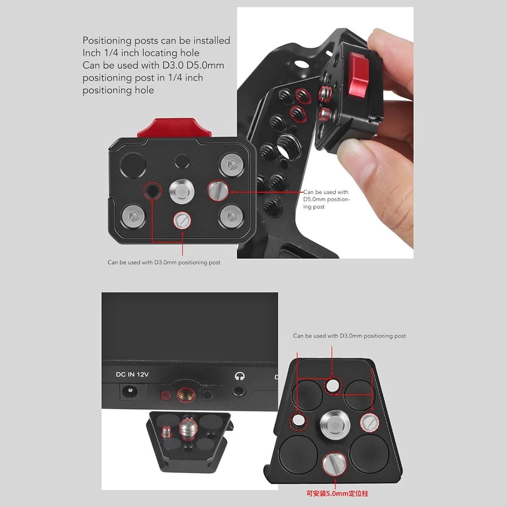 PUSOKEI V Lock Quick Release Plate, Mini V Mount Baseplate with Default