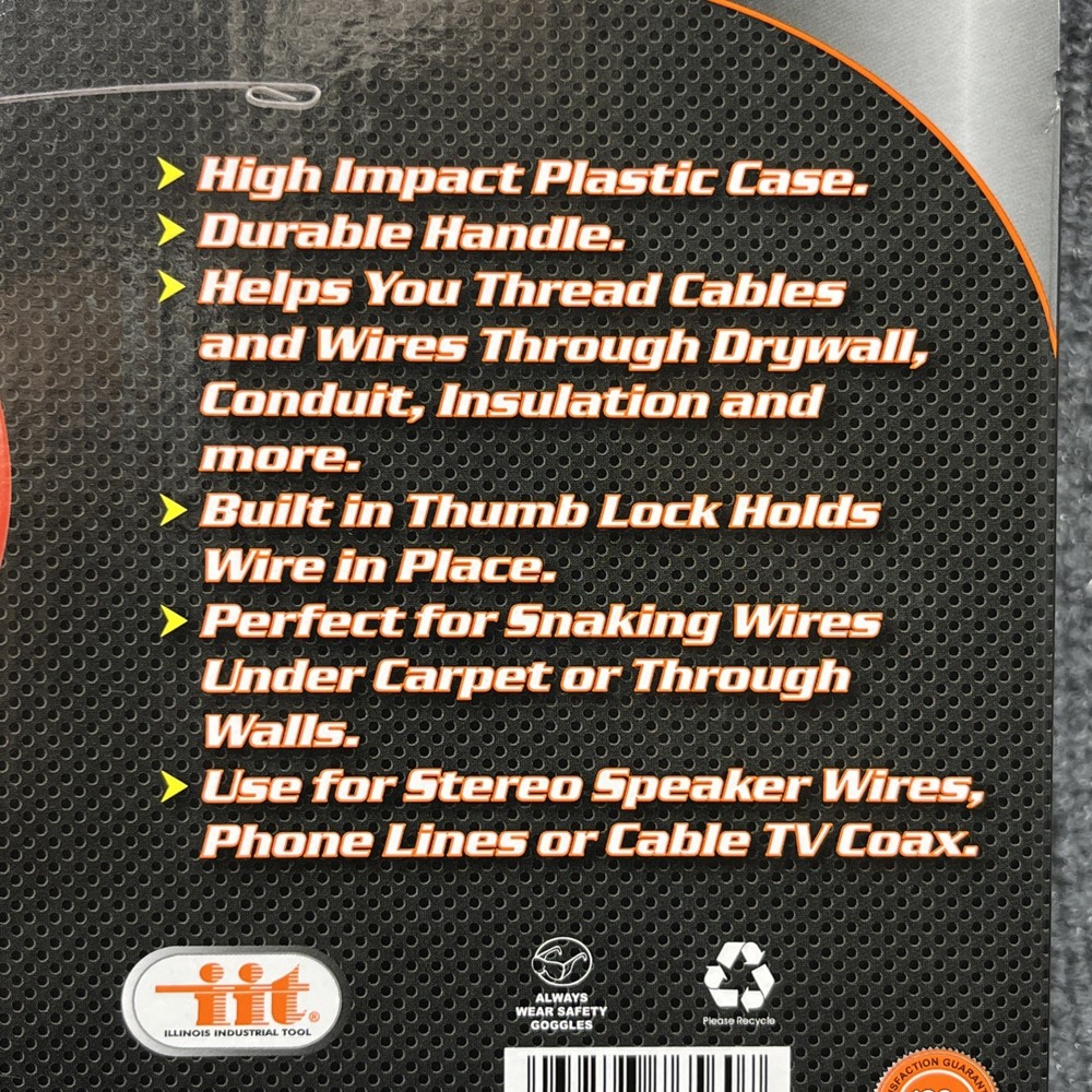 IIT Fish Tape Reel 50' Foot Cable & Wire Pulling Tool Home Electrical Tools