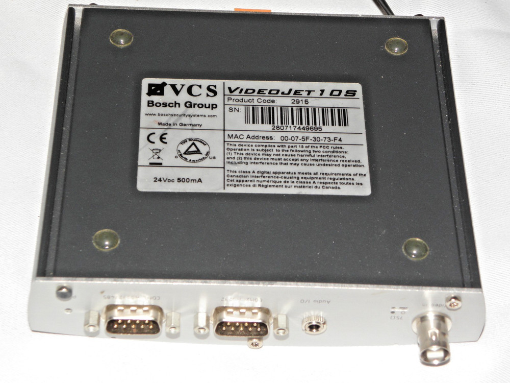 VCS Bosch Security Videojet 10S Video Communication Systems w Power Adapter