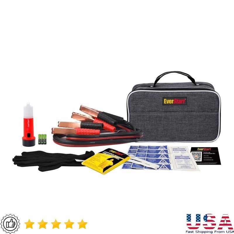 Commuter Emergency Kit Roadside Assistance First Aid Flashlight Booster Cables