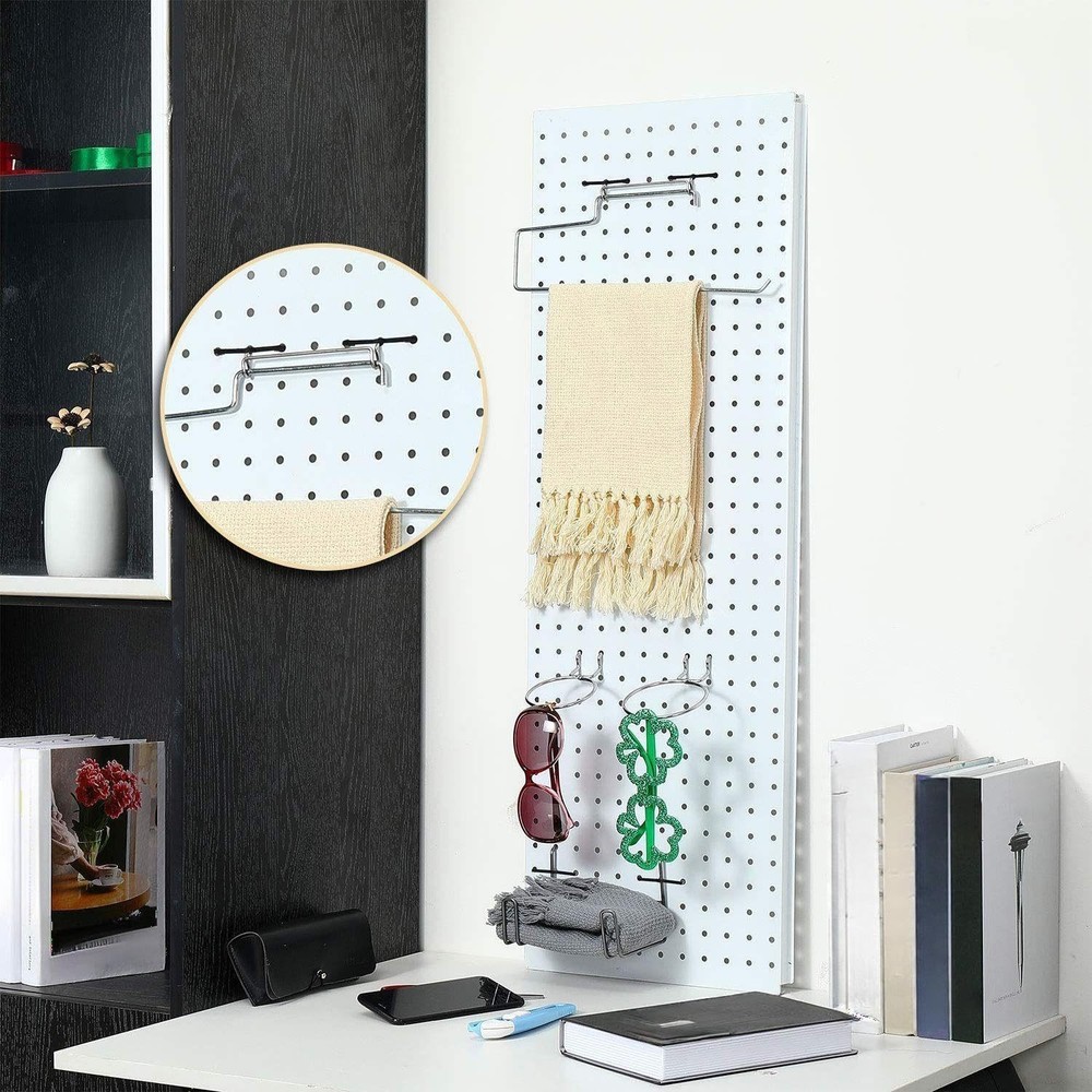 50 Pack Black Pegboard Hook Locks - Durable Retainers for Stable Organization