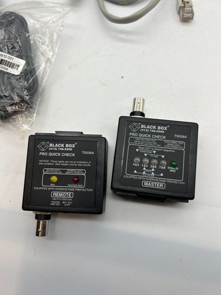 Black Box Pro Quick Check TS038A Master and Remote w/ Cables, Case