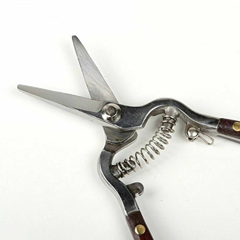 Quick Cut 8" Pruning Shear Spring Loaded Wood Handle Grape Pruning Shear