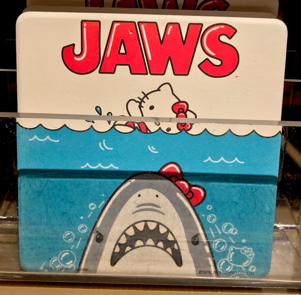 Universal Studios Exclusive Jaws Hello Kitty Ceramic Coaster New