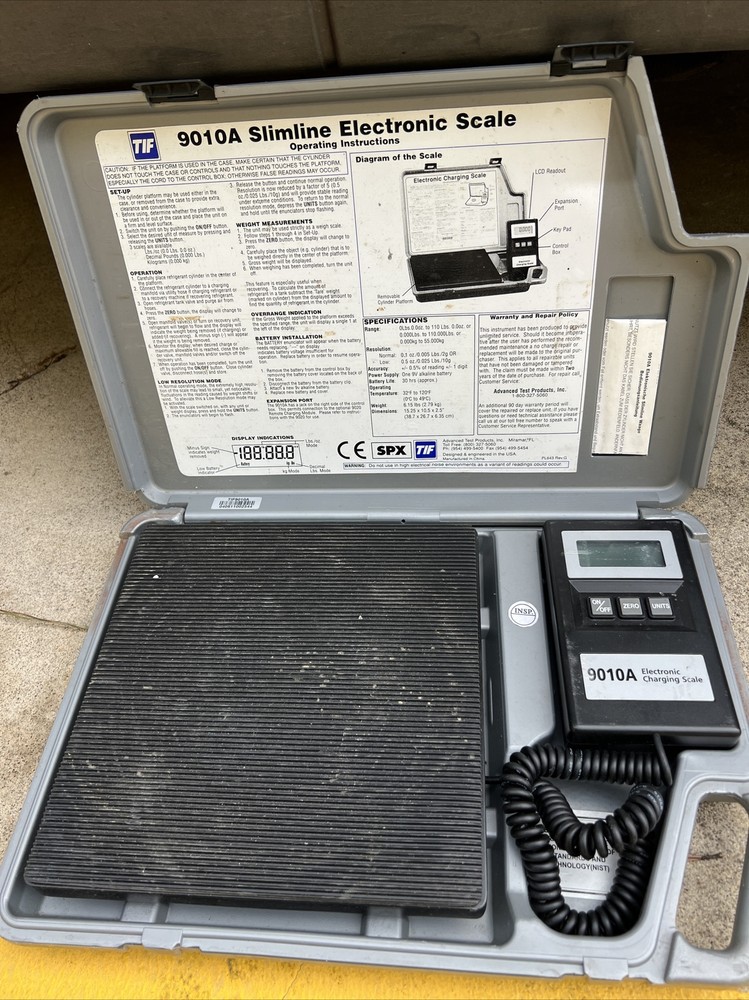 TIF 9020A - Slimline Refrigerant Scale, 200 Pound Capacity