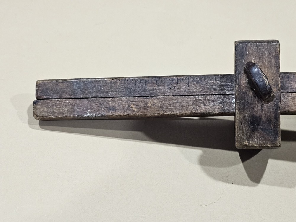 Original 1900's Wood Gauge Scribe Tool Store Display Rare