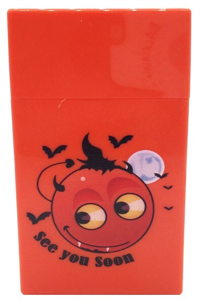 6PC Devil 100's Size Push-to-Open Plastic Cigarette Case Mixed Color