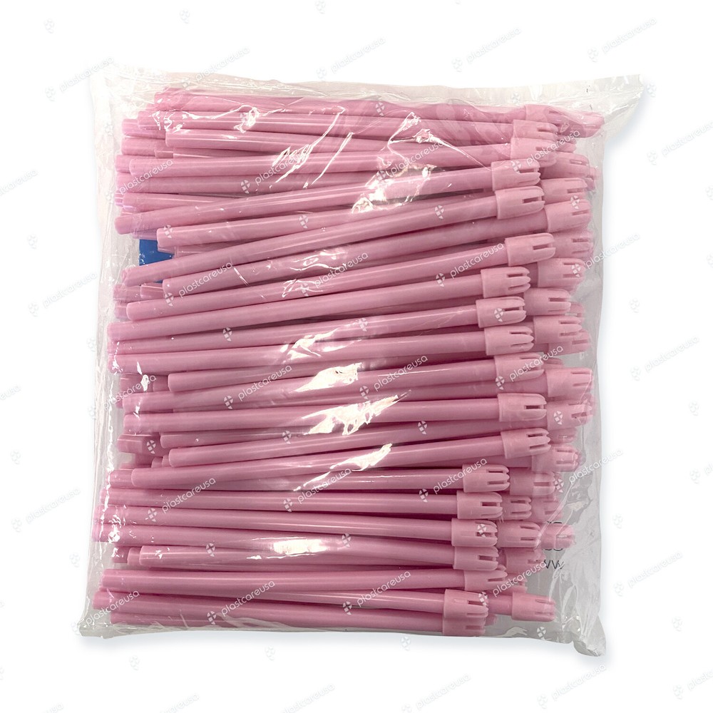 200 (2 Bag) Pink Dental Saliva Ejectors Ejector Disposable Suction Tips