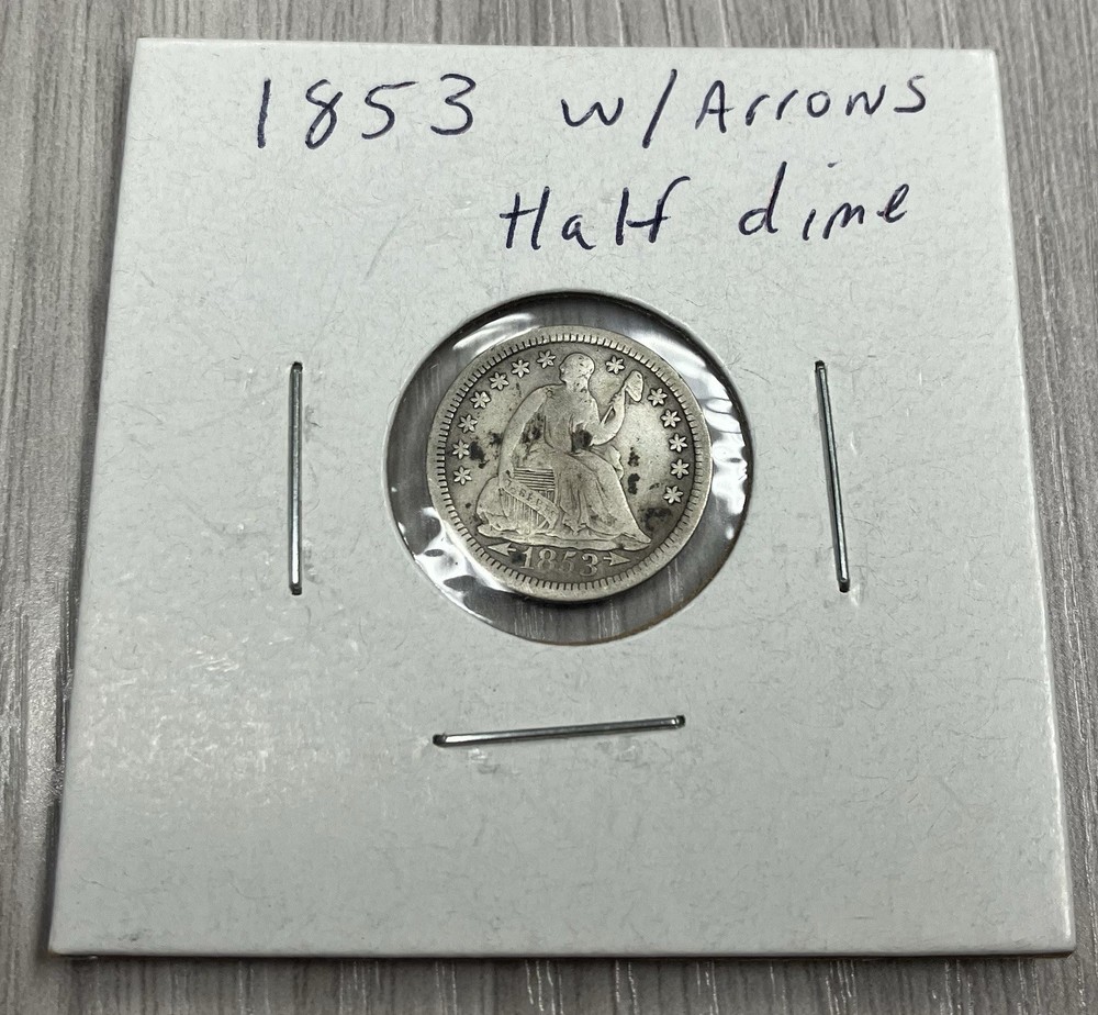 1853 Liberty Seated Half Dime With Arrows