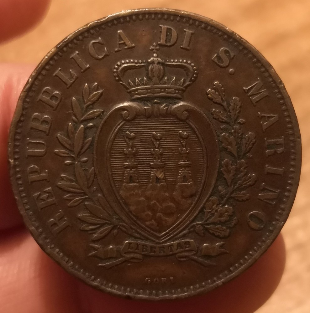 Coin 10 Centesimi 1893, San Marino, Ref. 8087