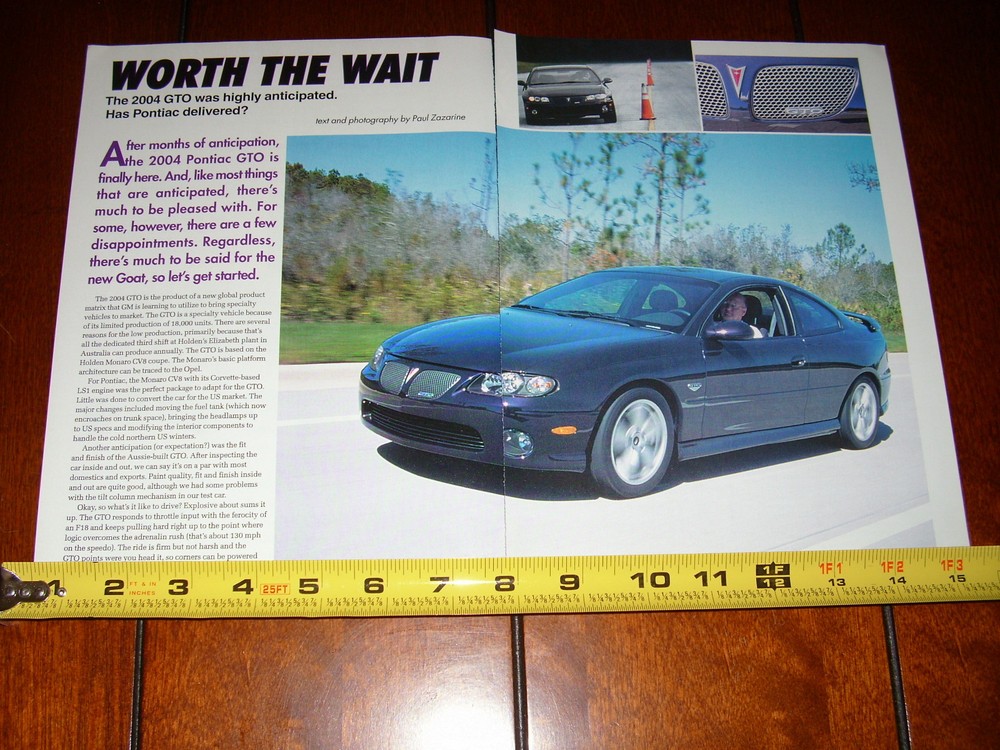 2004 PONTIAC GTO ORIGINAL ARTICLE