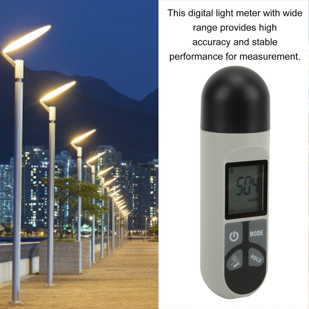 Light Meter Wide Range High Accuracy LCD Screen Backlit Display Easy Reading