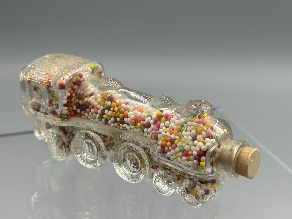 1940s TRAIN ENGINE Locomotive STOUGH E3 Wide Cab Glass CANDY CONTAINER E&A 490
