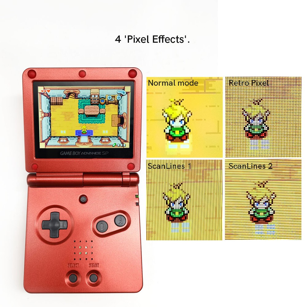 Drop in GBA SP Backlight IPS V5 Laminated LCD Kit for Gameboy Advance SP Shell