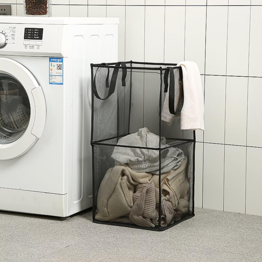 2 Pack Popup Laundry Hamper, Large Collapsible Mesh Laundry Baskets Dirty Clo...