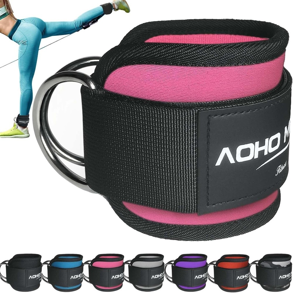 Ankle Strap for Cable Machine Attachments, Gym Accessories Pink - Single