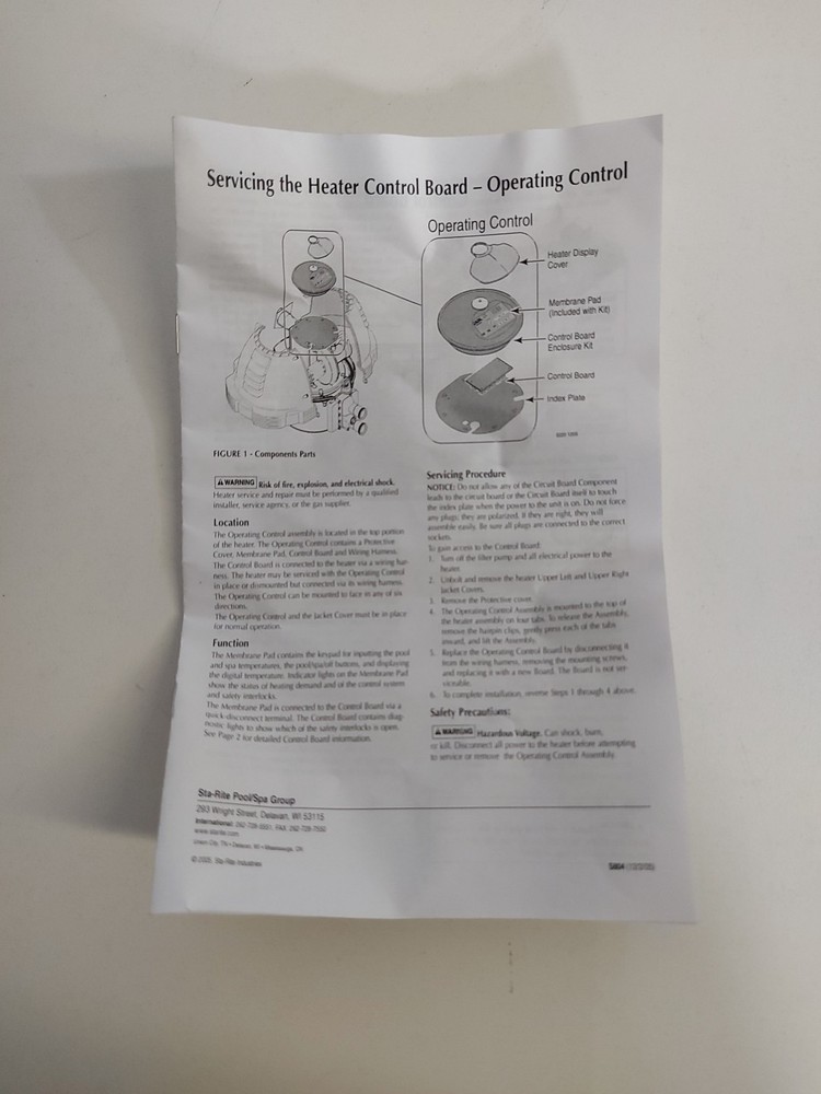Pentair 77707-0013 Control Board Enclosure Panel Kit, Sta-Rite Max-E-Therm