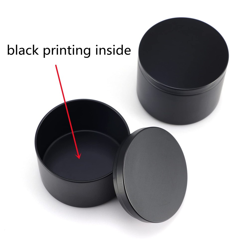 24 PCS 8 Oz Black Candle Tins Making Bulk Jars Tin Empty Containers Storage