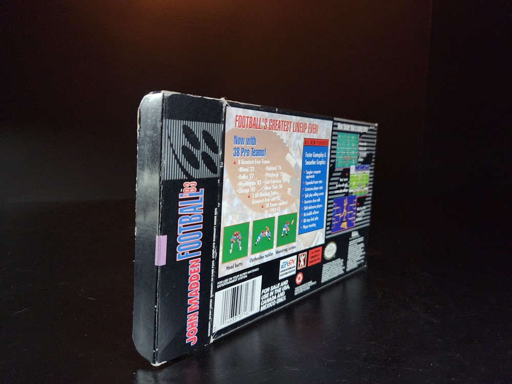 Madden 93 | Super Nintendo | SNES | Box Only | Original | Authentic