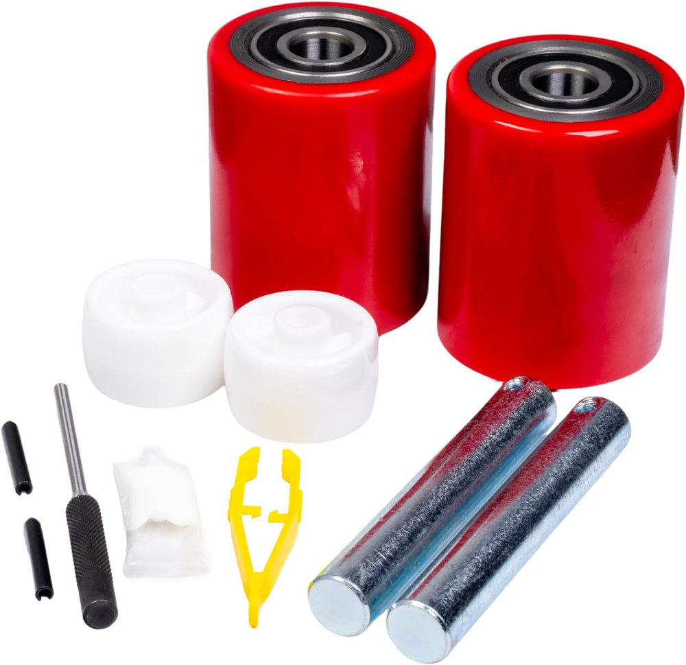 Pallet Jack/Truck Load Wheels Full Set with Axles and Entry Exit Roller 3" X 3.7