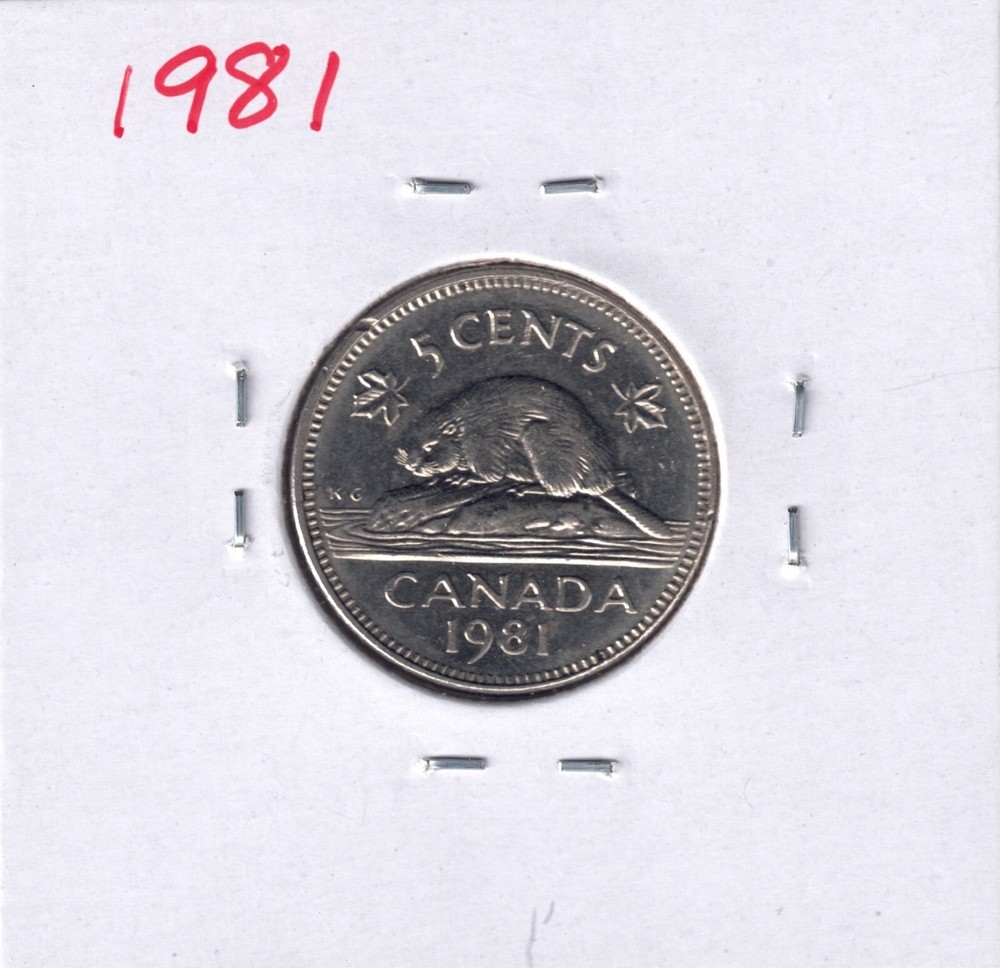 1981 Canada 5 cent. U grade from the Hi-Res scans.